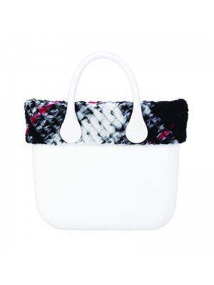 O bag mini .bordure tissu laineux carreaux