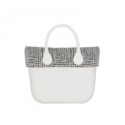 O bag mini .bordure tissu Prince de Galles