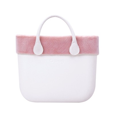 O bag mini .bordure fausse fourrure astrakan