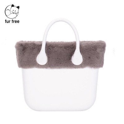 O bag mini .bordure fausse fourrure lapin