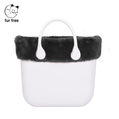 O bag mini .bordure fausse fourrure lapin