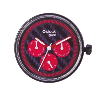 O clock great .cadran date racing carbon
