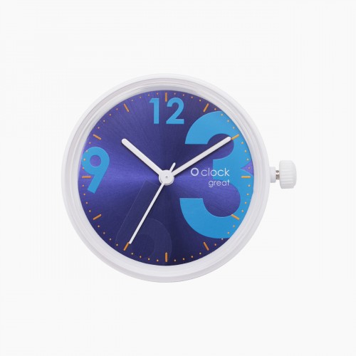 O clock great .Cadran soleil nombres fluo jaune genêt 