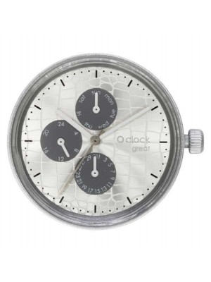 O clock great .cadran date lazer croco