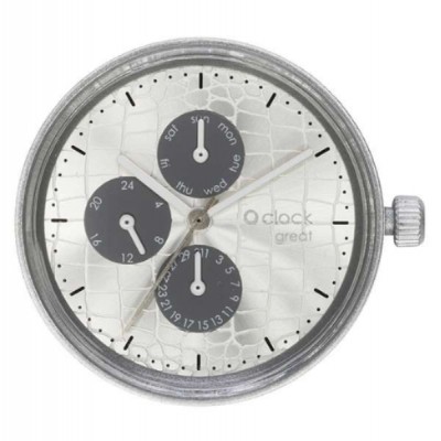 O clock great .cadran date lazer croco