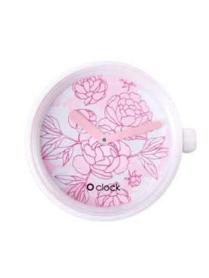 O clock .cadran graphic flower pink