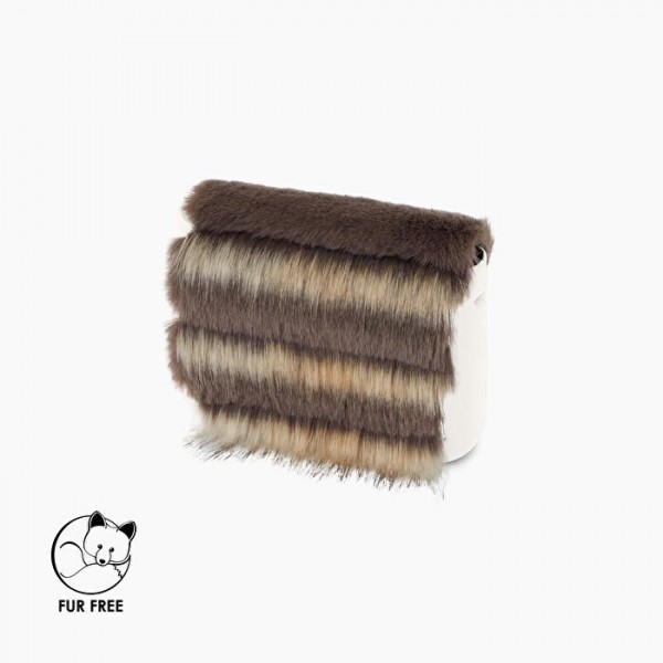 O pocket .rabat fausse fourrure lapin laser